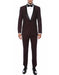Mens Skinny Fit Shawl Prom Tuxedo in Burgundy