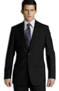 Retail $795 Side Vented 100% Solid Black 2 Button No Pleated 2 Piece Cheap Priced Business Suits Clearance Sale For Men