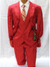 Mens Vett Red Classic Fit Solid Vested Suit