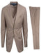 Mens Stacy Adams Suit - Designer Suit - 3 Piece Suit - Vested Suit - Flat Front Pant- Modern Fit Suits Tan Suit