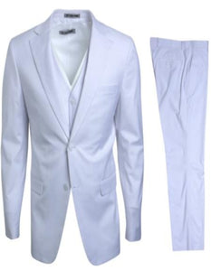 Mens Stacy Adams Suit - Designer Suit - 3 Piece Suit - Vested Suit - Flat Front Pant- Modern Fit Suits White Suit