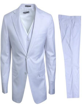 Mens Stacy Adams Suit - Designer Suit - 3 Piece Suit - Vested Suit - Flat Front Pant- Modern Fit Suits White Suit