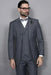 Mens Statement Suit Confidence Men'S Wool Solid Charcoal 3 Piece Italian Style Double Breasted Vest Suit
