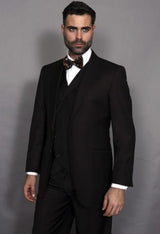 Mens Statement Suit Confidence Men's 3 Piece Italian Style Wool Brown Double Breasted Vest Suit