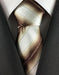 Men's Skinny Necktie Cream with Bronze ~ Camel  Brown Unique Fashion Slim Tie-Men's Neck Ties - Mens Dress Tie - Trendy Mens Ties