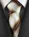 Men's Skinny Necktie Cream with Bronze ~ Camel  Brown Unique Fashion Slim Tie-Men's Neck Ties - Mens Dress Tie - Trendy Mens Ties