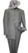Solid Color Gray ~ Grey Mandarin Collar 2PC Men's Suit Banded No Collar Style