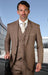 Men's Suit Ticket Pocket - 3 Pocket Bronze Suit with Double Breasted Vest