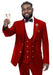 Mens Suit with Gold Buttons Red Three Piece Double Breasted Vest