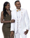Mens Suit with Gold Buttons White 3 Pieces Double Breasted Vest White