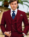 Mens Suits With Double Breasted Vest 100% Big Peak Lapel Tom Ford Style! - 100% Percent Wool Fabric Suits - Worsted Wool Business Suits