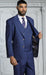 Mens Suits With Double Breasted Vest - Sapphire Peak Lapel Suits - Ticket Pocket - With Gold Buttons - Slim Fitted