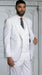 Mens Suits With Double Breasted Vest - White Peak Lapel Suits - Ticket Pocket - With Gold Buttons - Slim Fitted