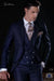 Mens Suits with Double Breasted Vest - Single Button Peak Lapel Navy Blue Suits