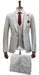 Mens Suits with Double Breasted Vest - Single Button Peak Lapel Silver Suits