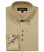 Men's Tan 60% Cotton 40% POLY Shirt Solid Color Double Collar