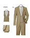 Men's Tan Double Breasted Vested 3 Piece Checkered Suit
