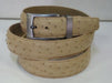 Men's Genuine Authentic Oryx Tan ~ Beige Ostrich Belt