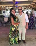 Men's Tan Sand Four Button V-neckline Suit - Mens Linen Suit