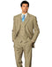 1 One Pleat Pants With 3 Btn Tan ~ Beige Side Vent Jacket Super Light Weight Viscose~Rayon  - Three Piece Suit