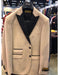 Men's Tan Two Button Double Breasted Black Peak Lapel Suit