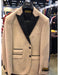 Men's Tan Two Button Double Breasted Black Peak Lapel Suit