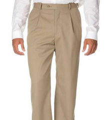 Men's tan Regular fit Solid Pleated Dress Pants For man