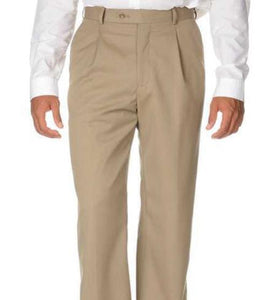 Men's tan Regular fit Solid Pleated Dress Pants For man