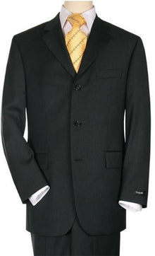 Men's 3 Buttons Men's Business Suits Clearance Sale Jet Black premier quality italian fabric Super 150s