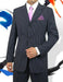 Sharp Cheap Priced Men'S Dress Suit For Sale 3 Button Style Dark Navy Pinstripe Light Weight On Sale Dark Blue Suit