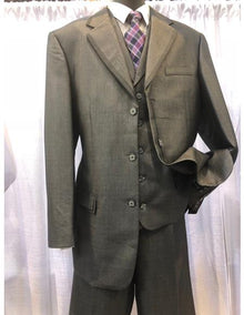 Men's Three Button  Grey  Suit