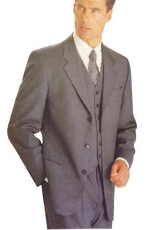 Real Mid Gray Vested 3 Pieces Dress three piece Cheap Priced Business Suits Clearance Sale Super 120's (Real Soft Poly