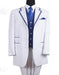 Men's 3 Button  35 Inch White/Blue Seersucker Sear sucker Zoot Suit - Pimp Suit - Zuit Suit Pinstriped Tuxedo Look Vested