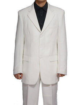 Men's White 3 Button Two Piece Suit