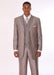 Men's 3 Piece 3 Button Fashion Suit with 2 Tone Lapels Tan ~ Beige - Three Piece Suit