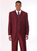 Men'S 3 Piece Fashion Suit With 2 Tone Lapels Burgundy ~ Maroon Suit ~ Wine Color - Three Piece Suit
