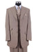 Mens Three Piece Suit - Vested Suit Mens Tan ~ Beige 3 Button Dress Ticket Pocket Suits