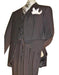 Highest Quality Jet Liquid Black Pinstripe Vested 3 ~ Three Piece Suit Super 120's 100% Suit