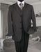 Mens Three Piece Suit - Vested Suit Charcoal Bold Chalk 3 Piece Single Breasted 3 BUTTON Suit