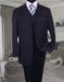 Mens Three Piece Suit - Vested Suit Navy Bold Chalk Pronounce 3 Piece 3 BUTTONS Suit