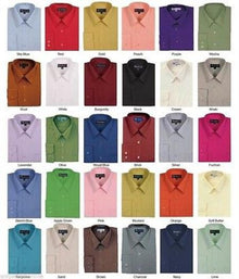 Basic Plain Solid Color Traditional Men's Dress Shirt