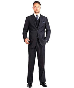 Men's Two Button Black Modern Fit Suits