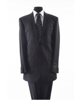 Men's 2 Piece 2 Button Black Suit