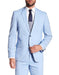 Men's Two Button Closure  Pleated Pant Blue Suit