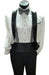 Men's Two Button Closure White Tuxedo Include Black & White Stripe Bow