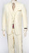 Men's 3 Piece Regular Fit  Vest Poly Poplin Cream Dress Suit