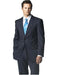 Two Button Dark Navy Blue Pinstripe 2 Piece Suits For Men With Flat Front Pants 5 Colors 2 Piece Suits - Two Piece Business Suits