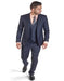 Two Button 3 Piece Suit Men Plaid Dark Navy Blue Suit For Men Slim Fit Double Side Vest