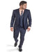 Two Button 3 Piece Suit Men Plaid Dark Navy Blue Suit For Men Slim Fit Double Side Vests