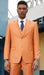 Mens Two Button Notch Lapel Fancy Vested Suit in Orange